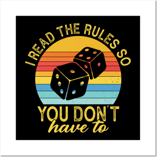 Game Night Adults Funny Board Games I Read The Rules Posters and Art